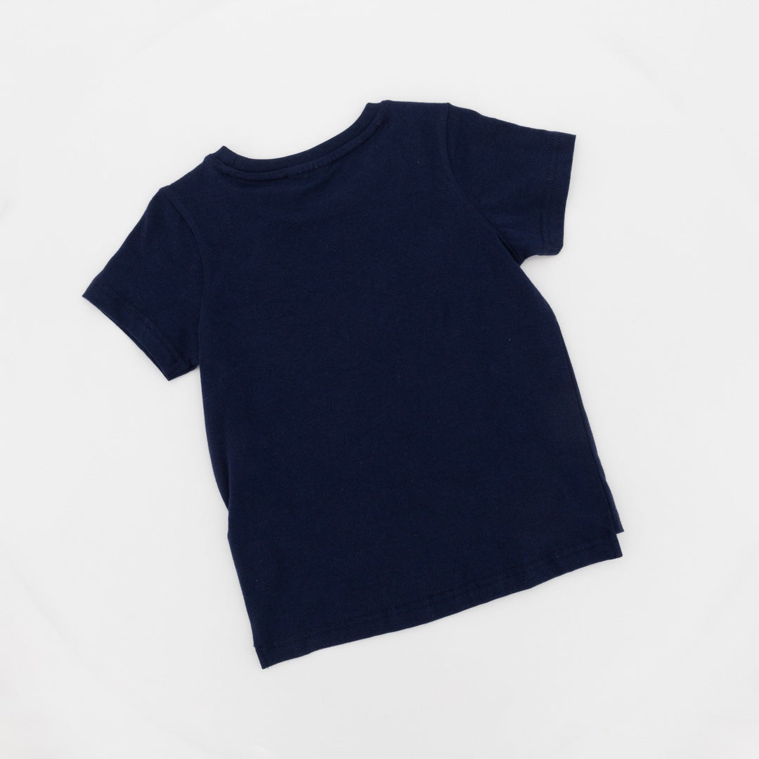 Pre-Boy's Jurassic Park Step Hem Tee-Navy