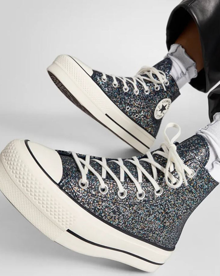 Chuck Taylor All Star Lift Glitter Platform Sneaker - Dark Grey