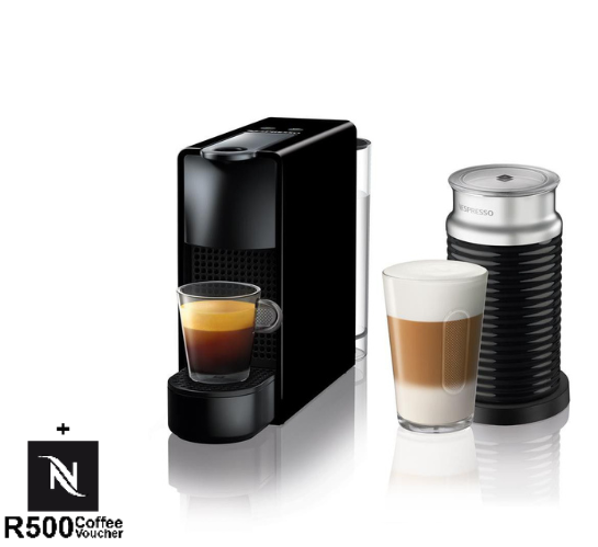 Nespresso Essenza Mini Coffee Machine Bundle With Milk Frother