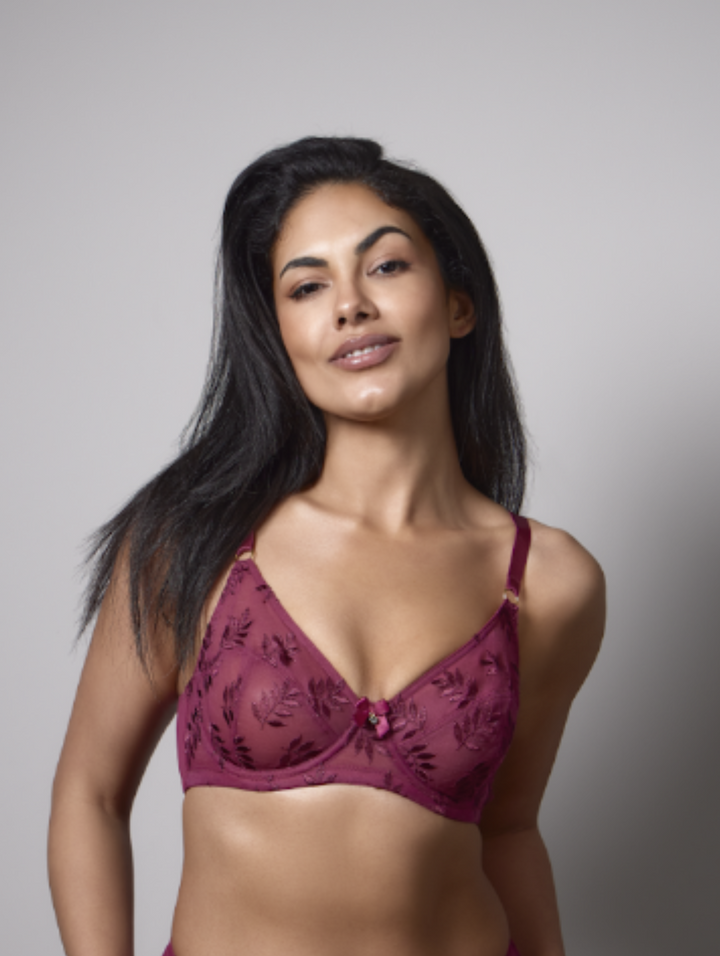 2 Pack Leaf Embossed Bra