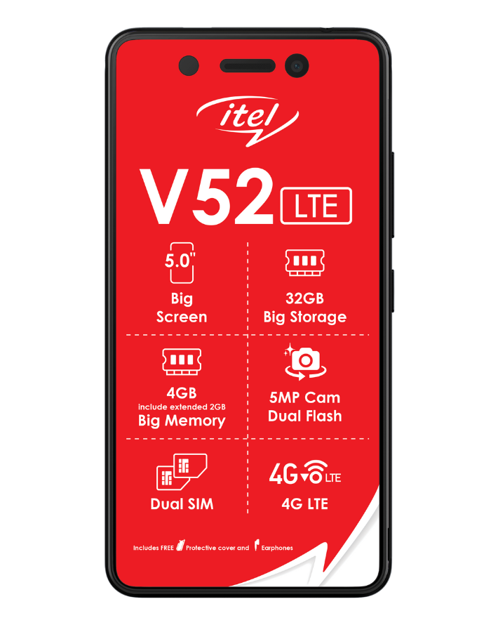 V52 LTE 32GB Dual Sim Black Cellphone