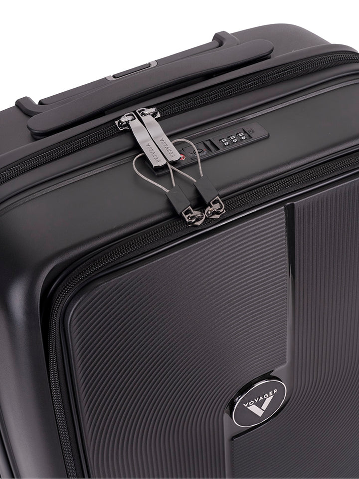 Zen 55cm Carry-On 4 Wheel Trolley Case - Black