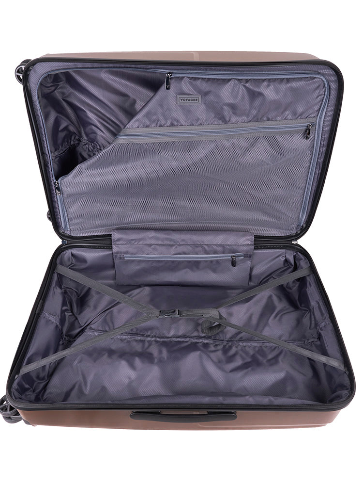 Zen 75cm Large 4 Wheel Trolley Case - Brown