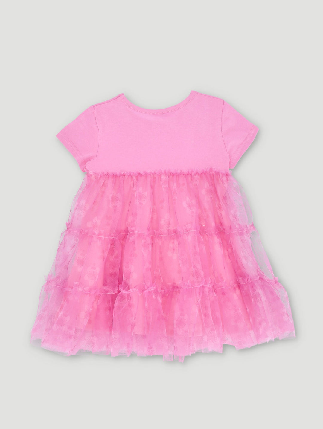 Baby Girls Printed Tiered Party Dress - Pink